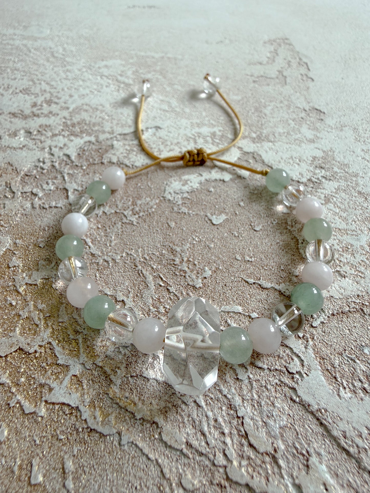 Bracelet CLEAR QUARTZ, GREEN AVENTURINE, ROSE QUARTZ