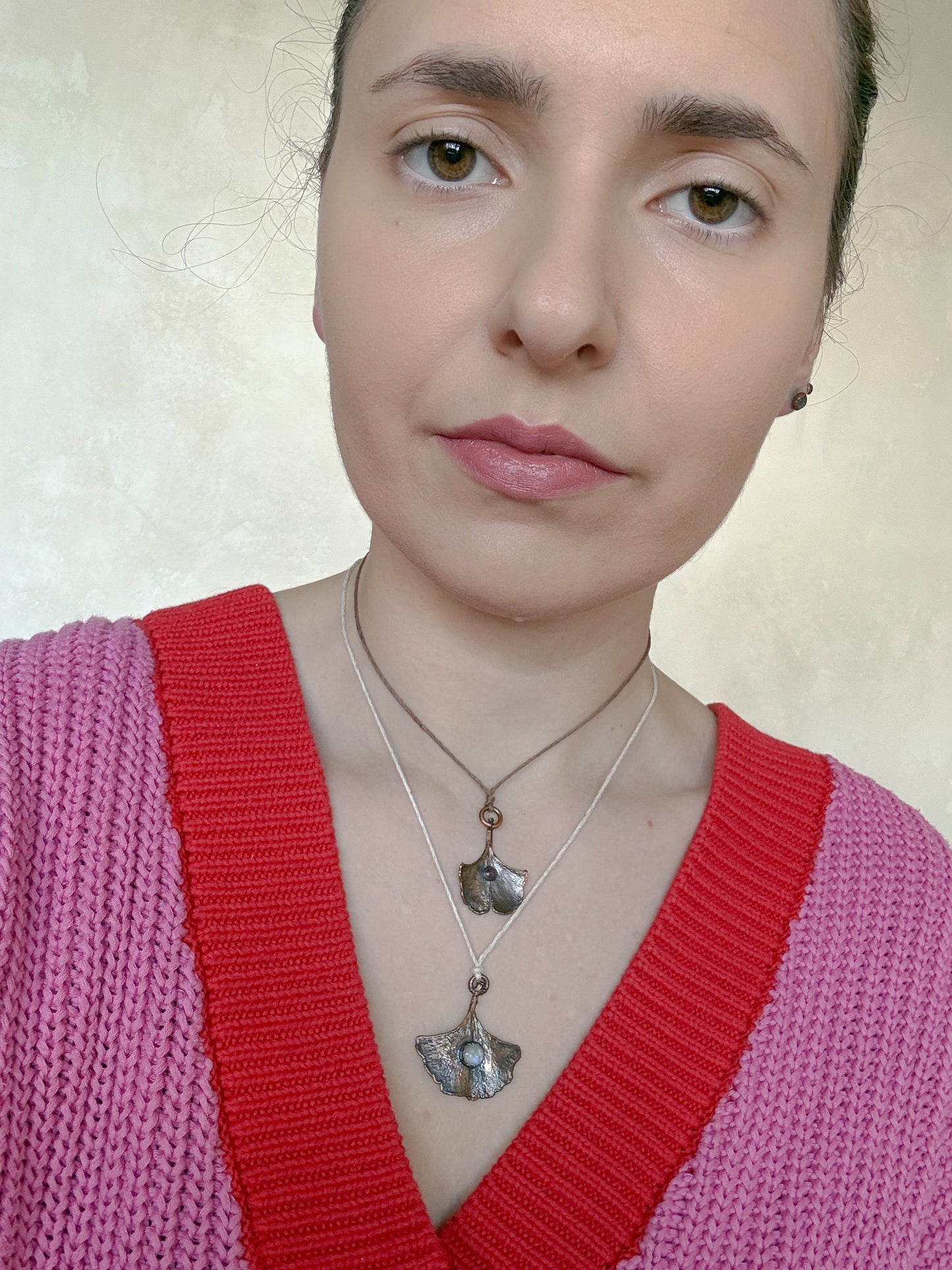 Necklace GINKGO, MOONSTONE