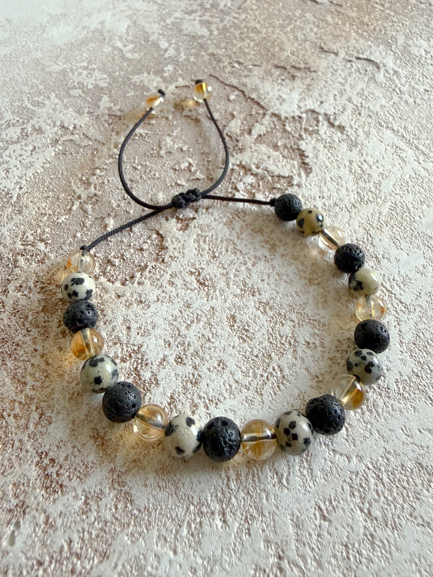 Bracelet CITRINE, DALMATIAN JASPER, LAVA STONE