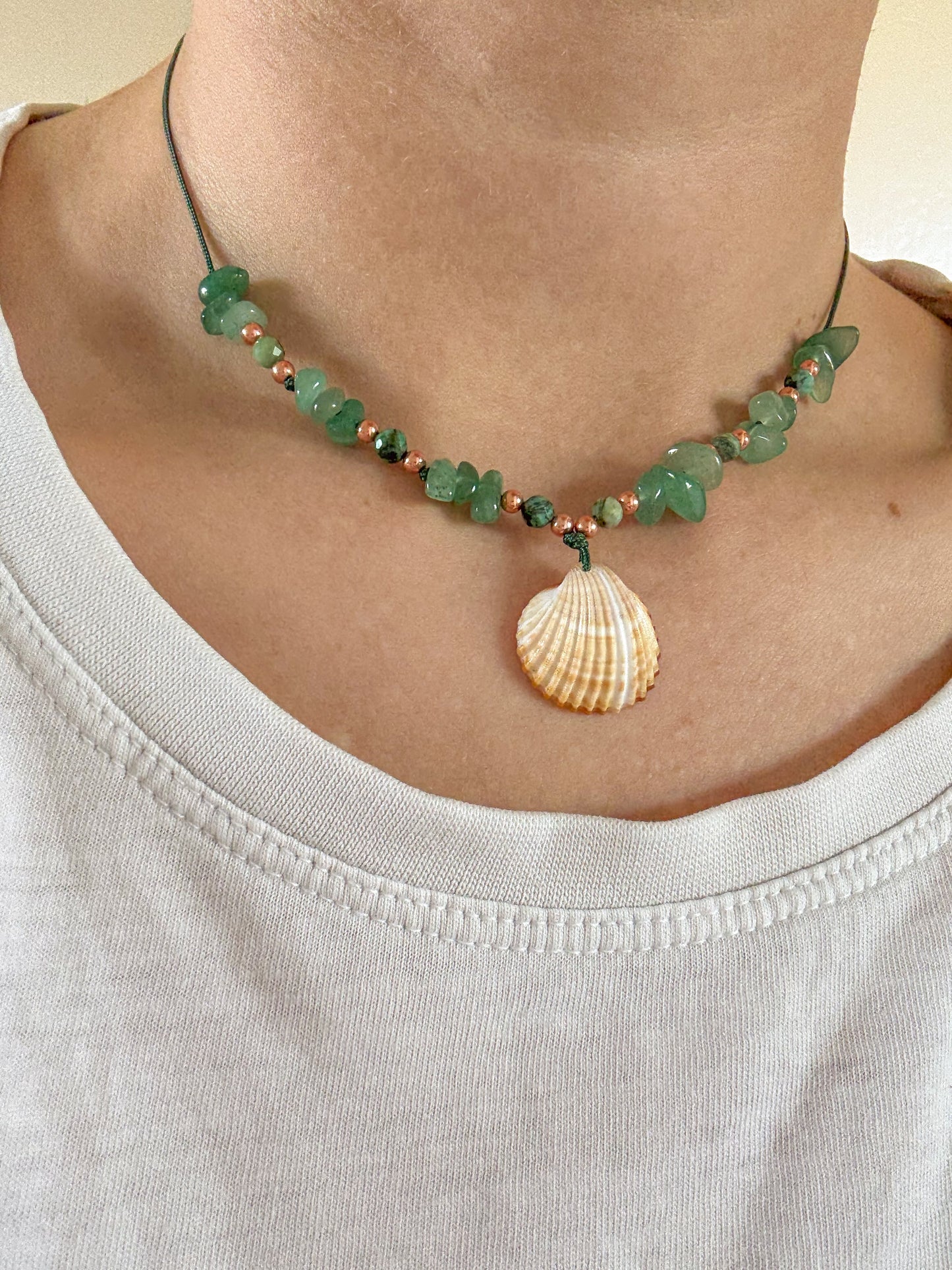 Choker GREEN AVENTURINE, AFRICAN TURQUOISE