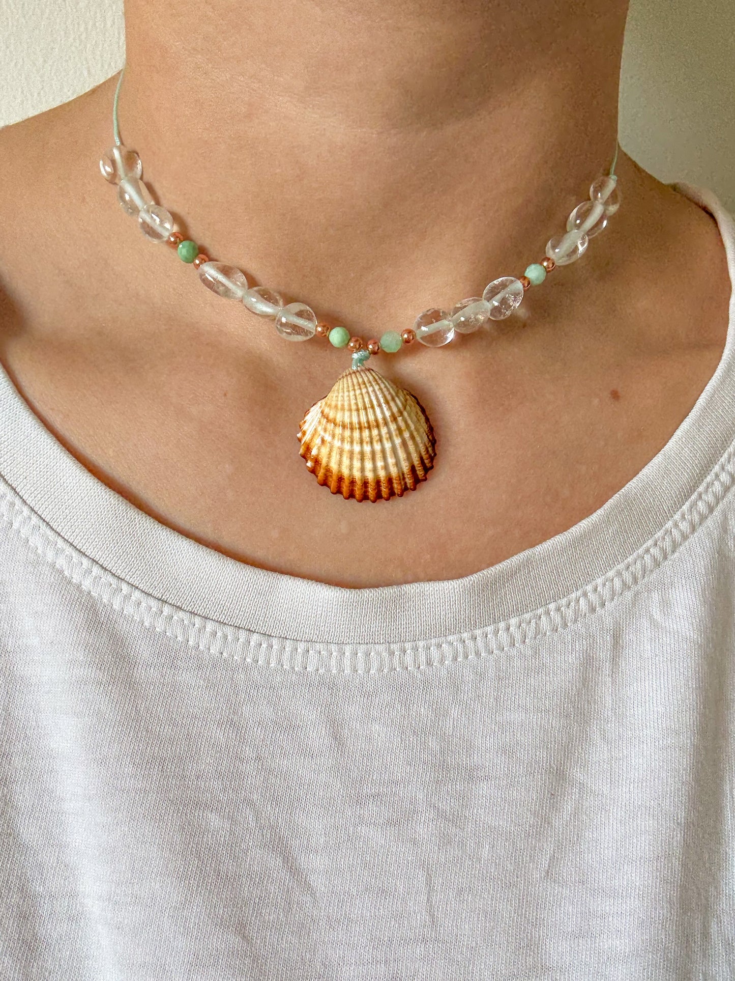 Choker CLEAR QUARTZ, CHRYSOPRASE