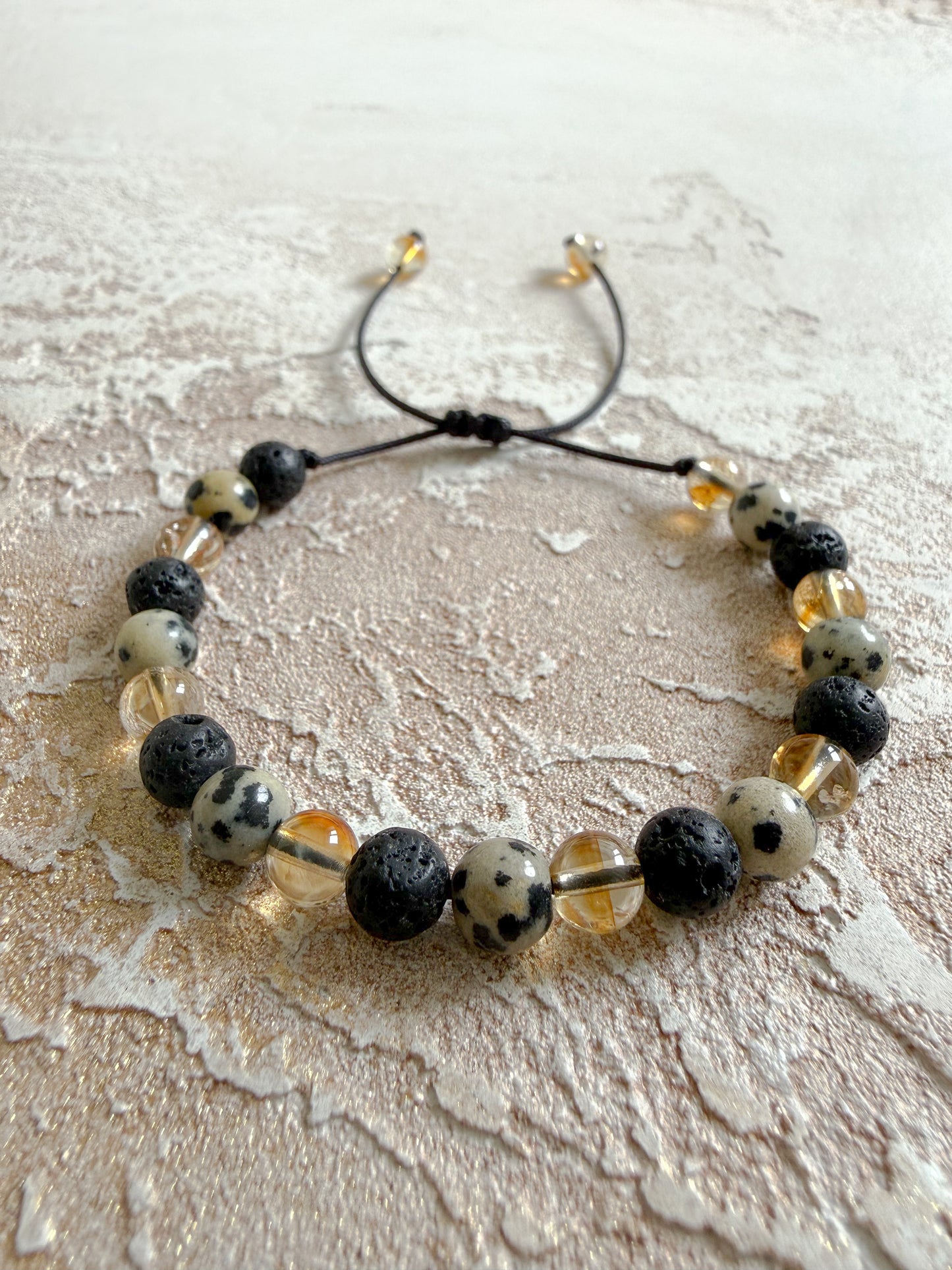 Bracelet CITRINE, DALMATIAN JASPER, LAVA STONE