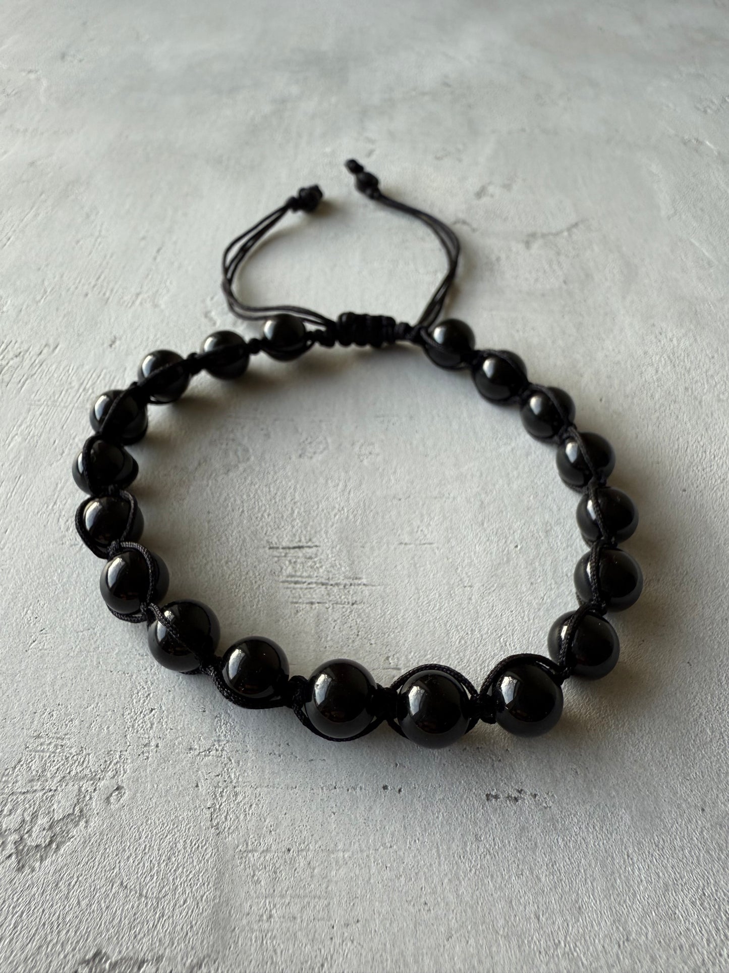 Men’s Bracelet BLACK TOURMALINE, VOLCANIC LAVA STONE