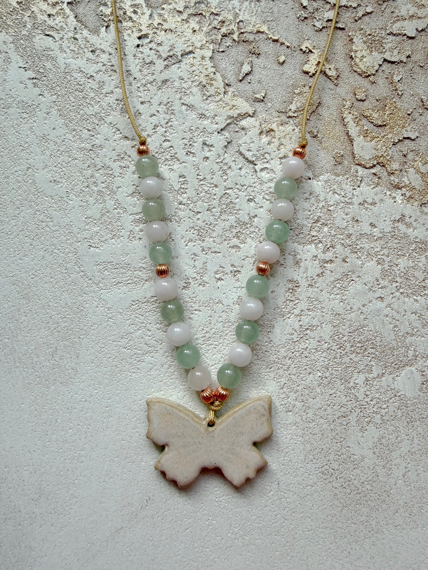 Necklace ROSE QUARTZ, GREEN AVENTURINE