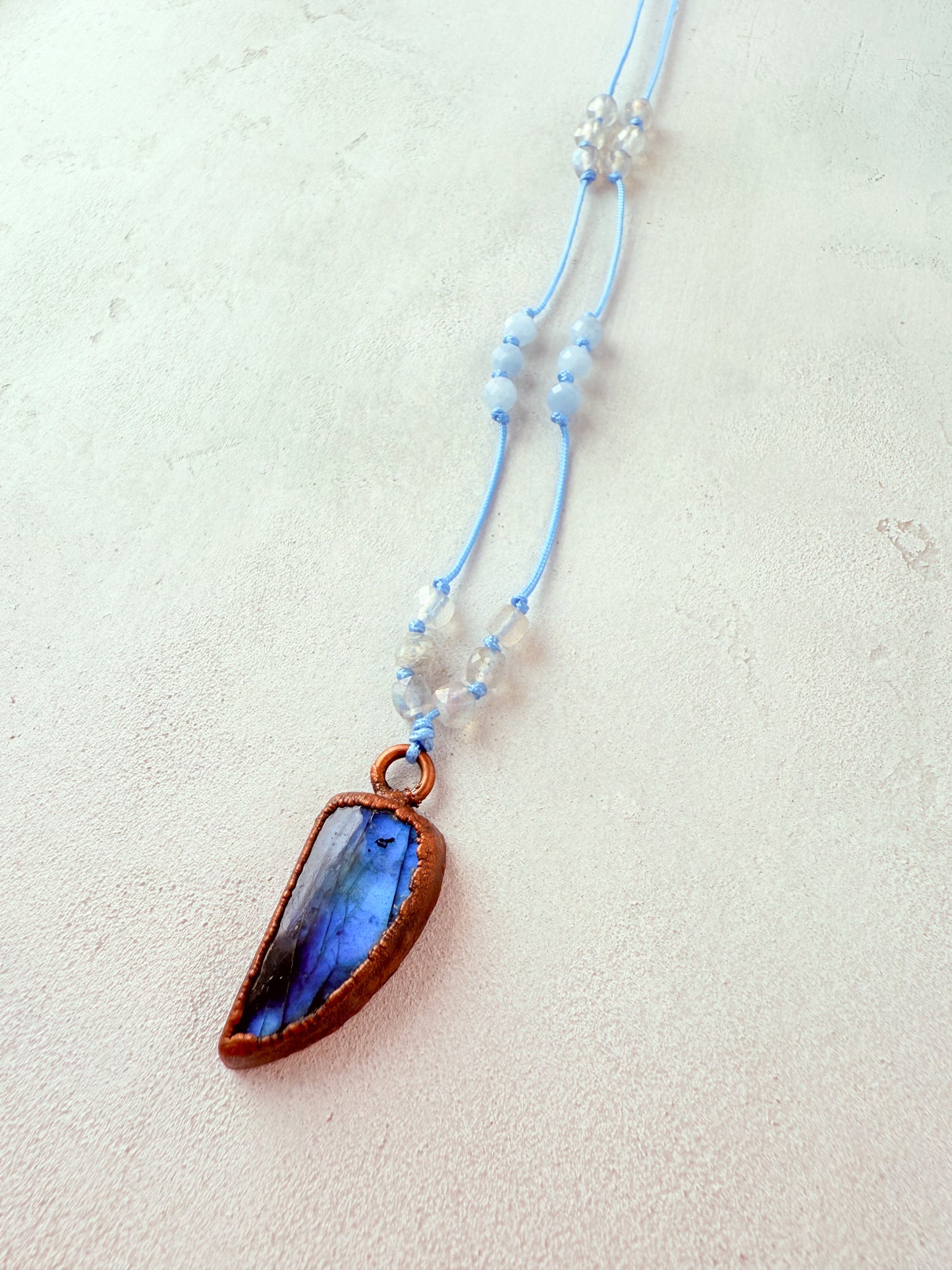 Necklace LABRADORITE, AQUAMARINE