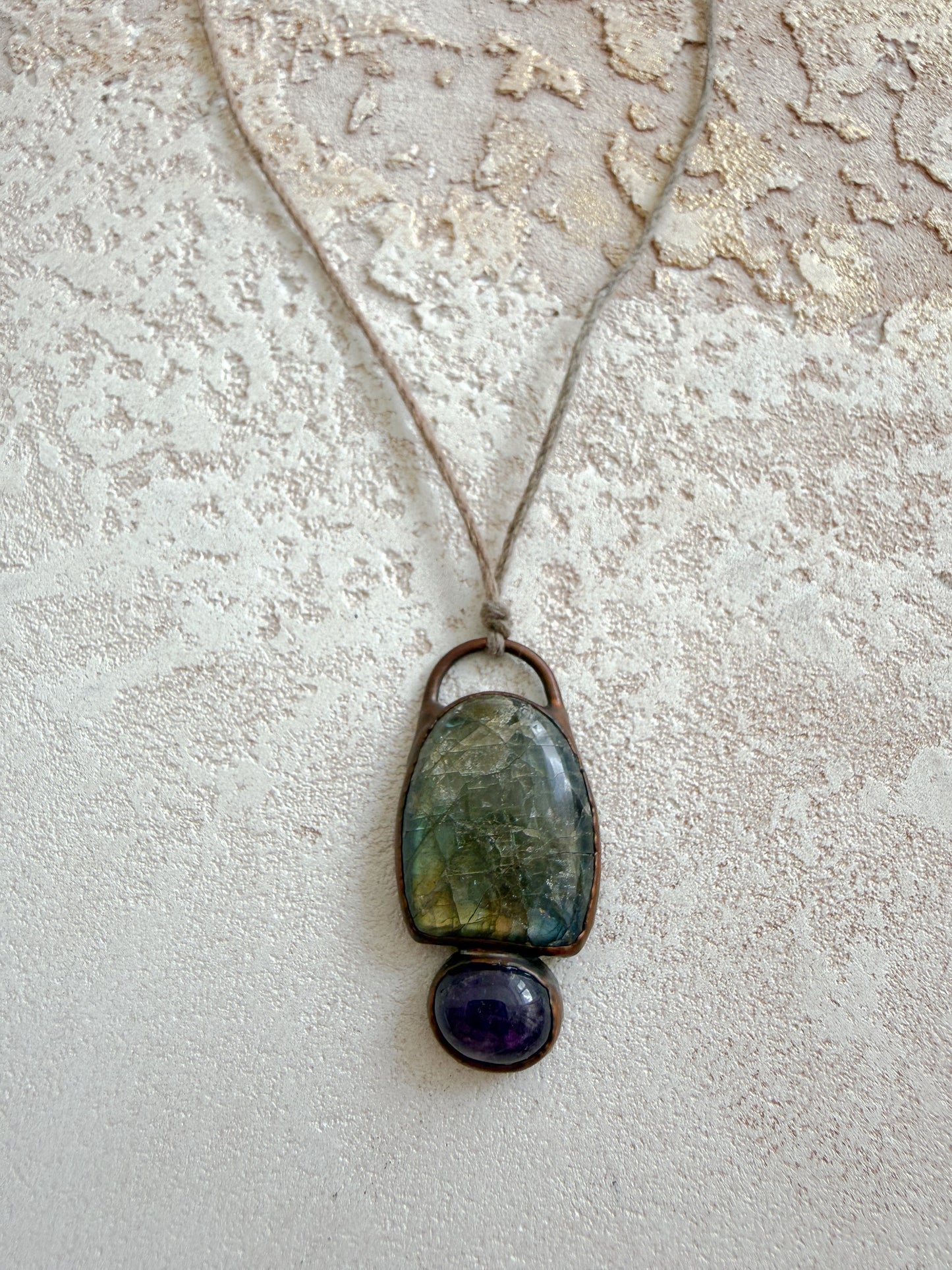 Necklace AMETHYST, LABRADORITE