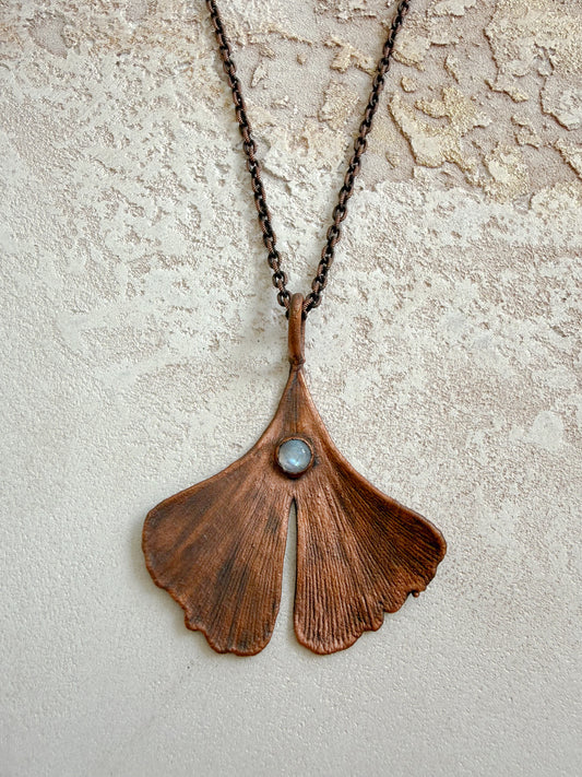 Necklace GINKGO, MOONSTONE