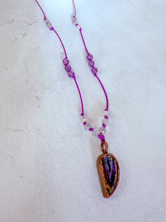 Necklace LABRADORITE, AMETHYST