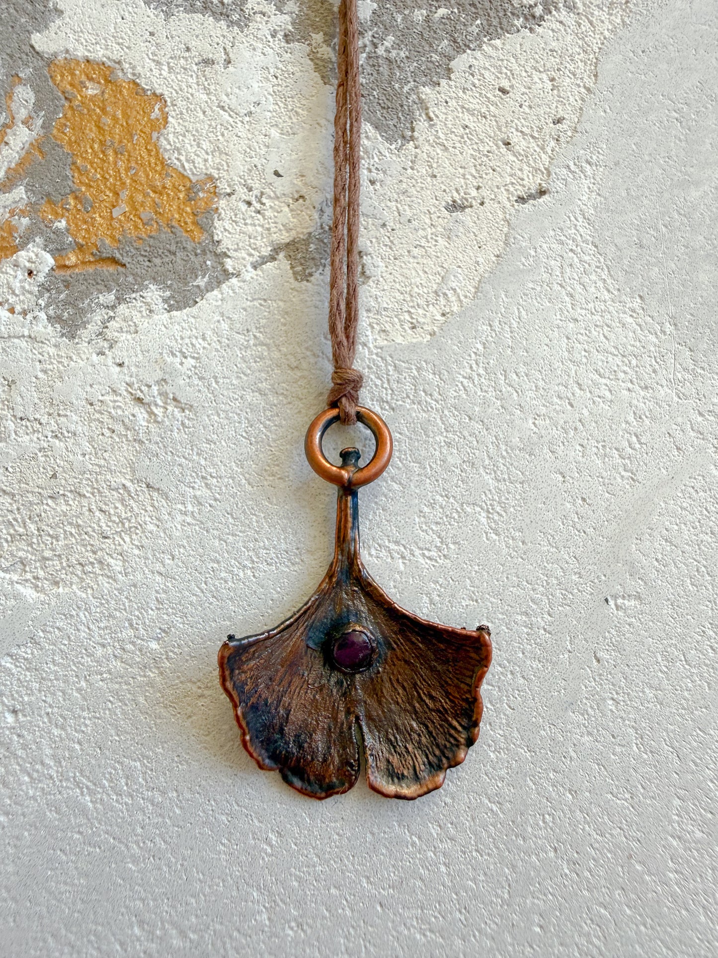 Necklace GINKGO, RUBY