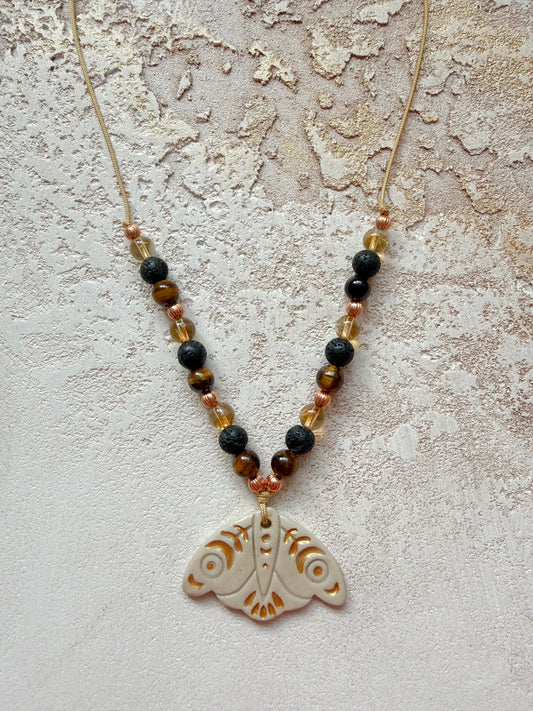 Necklace TIGER’S EYE, LAVA STONE, CITRINE