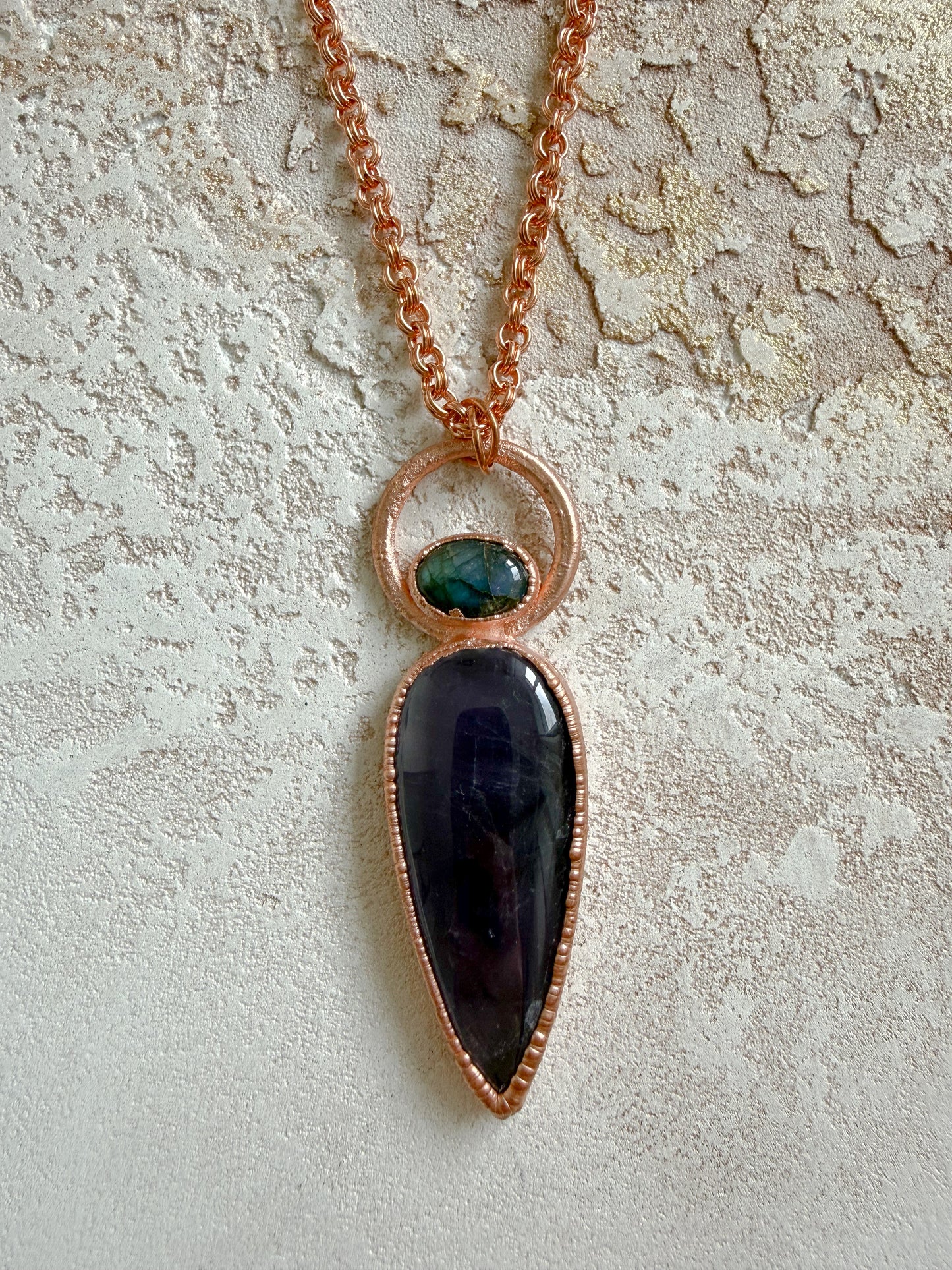 Necklace AMETHYST, LABRADORITE