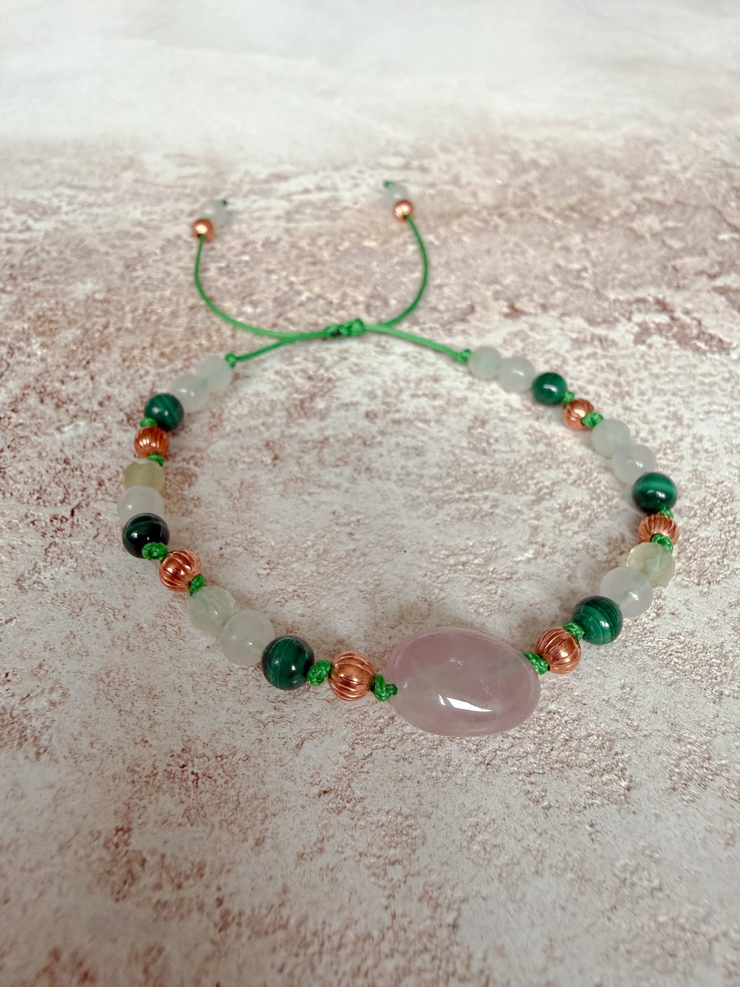 Bracelet ROSE QUARTZ, MALACHITE, GREEN JADE