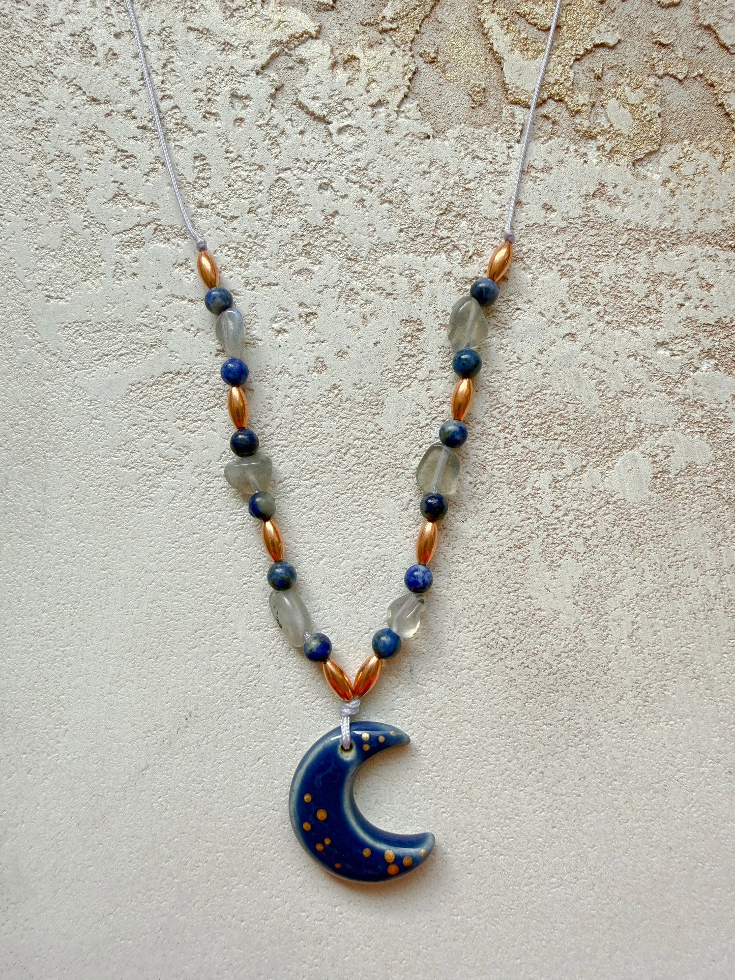 Necklace LABRADORITE, LAPIS LAZULI