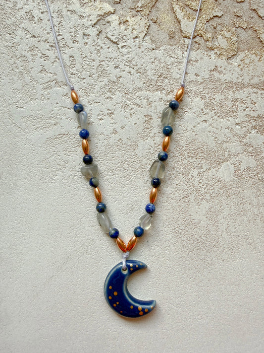 Necklace LABRADORITE, LAPIS LAZULI