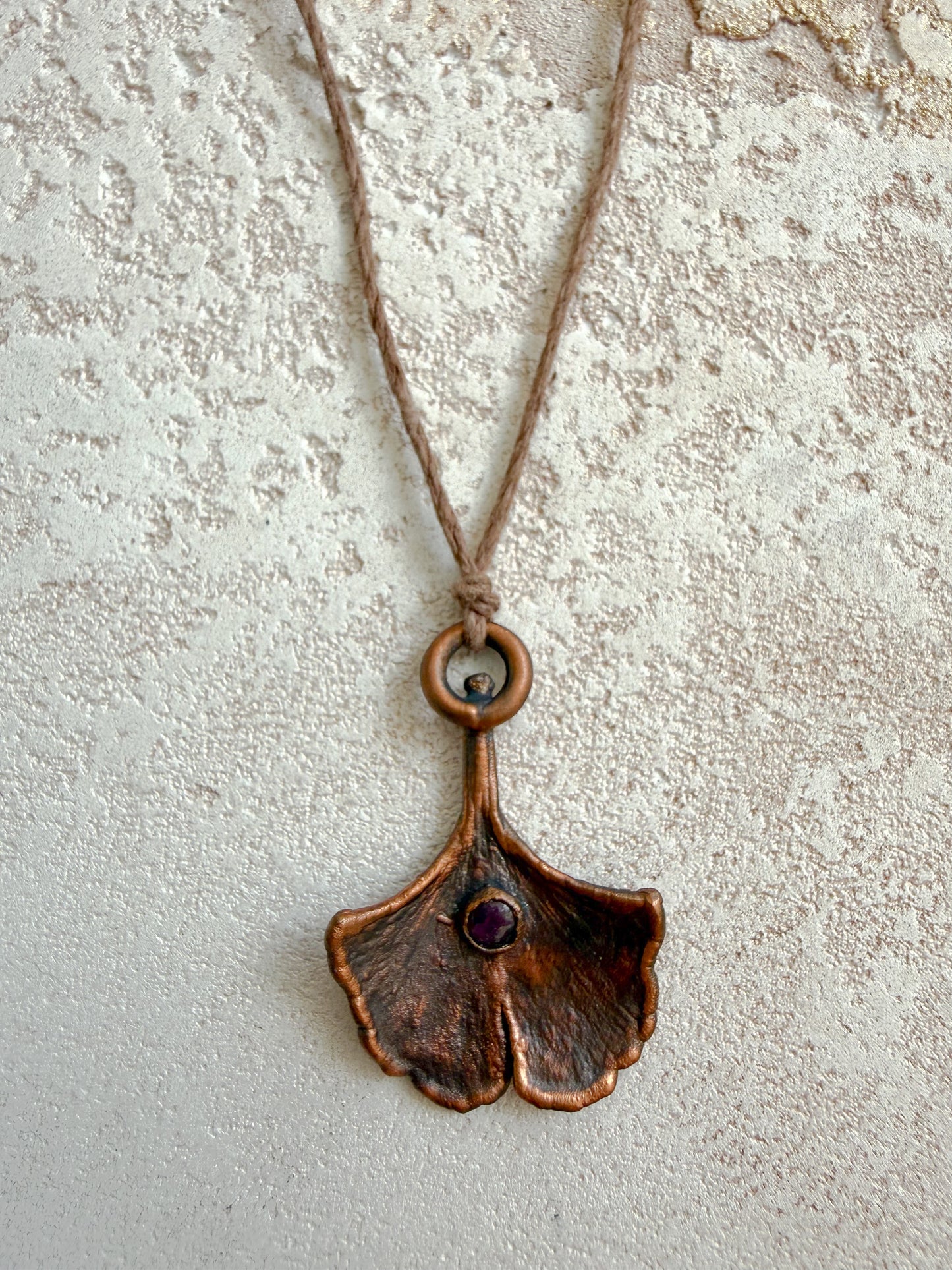 Necklace GINKGO, RUBY