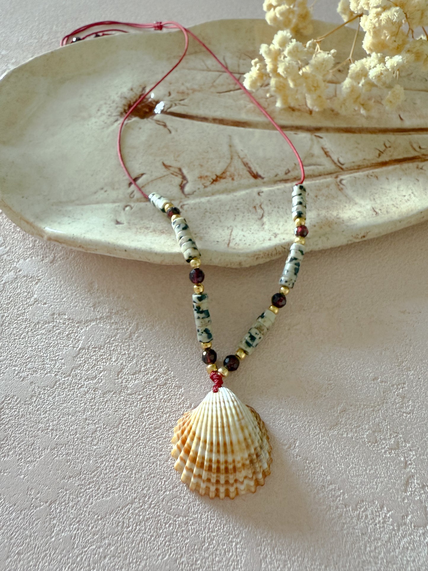 Choker DALMATIAN JASPER, GARNET