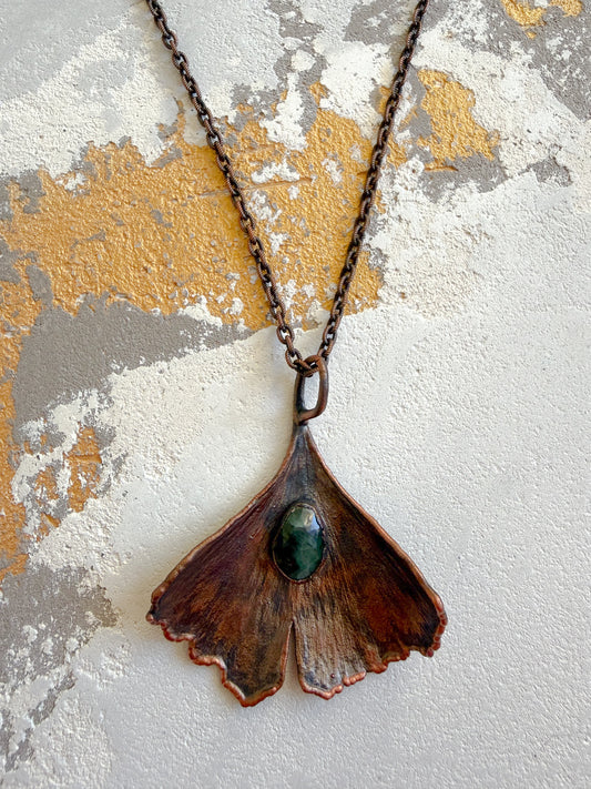 Necklace GINKGO, EMERALD
