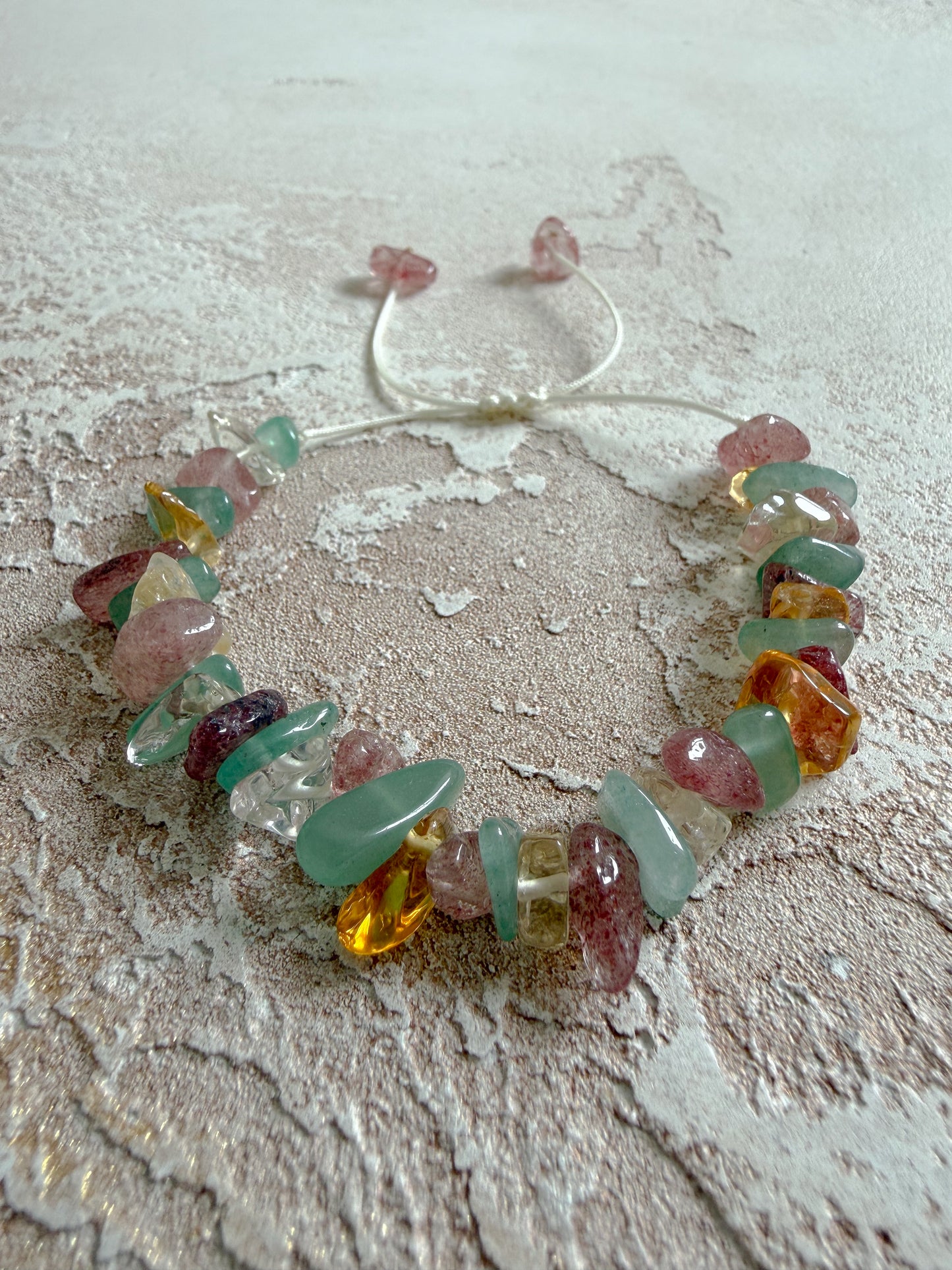Bracelet CITRINE, GREEN AVENTURINE, STRAWBERRY QUARTZ