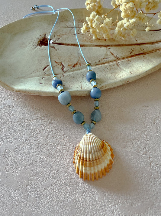 Choker BLUE AVENTURINE, AQUAMARINE, HEMATITE