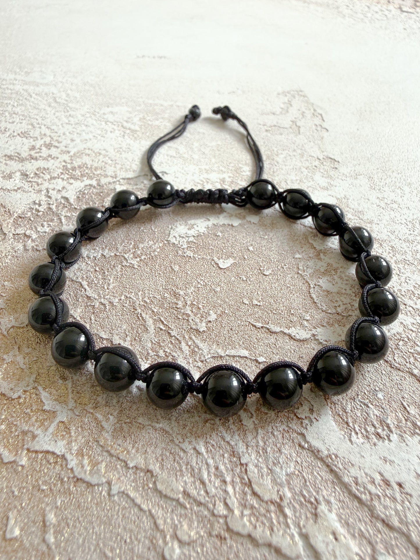 Men’s Bracelet BLACK TOURMALINE, VOLCANIC LAVA STONE