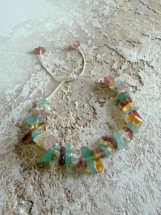 Bracelet CITRINE, GREEN AVENTURINE, STRAWBERRY QUARTZ