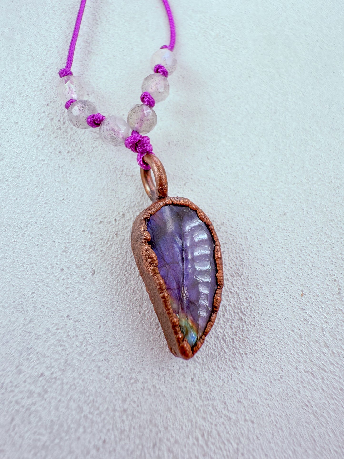 Necklace LABRADORITE, AMETHYST