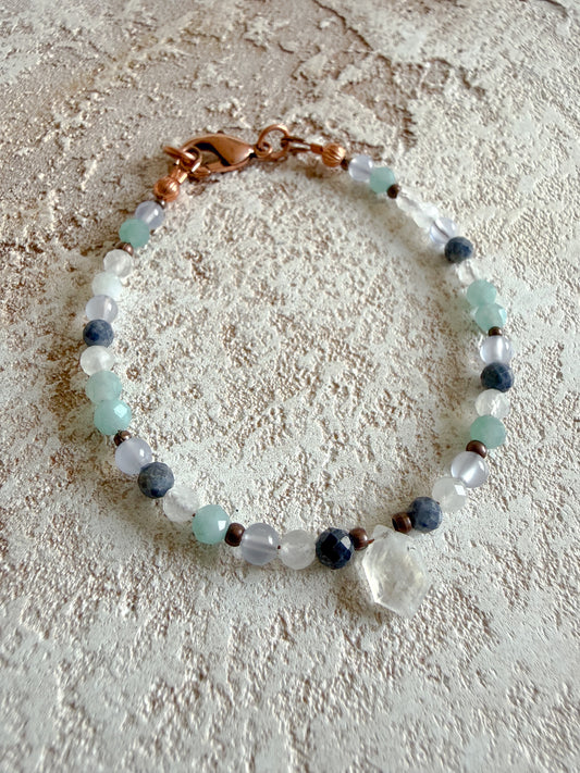 Bracelet MOONSTONE, SAPPHIRE, CHALCEDONY, AMAZONITE