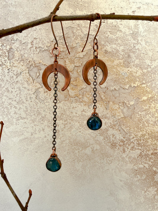 Earrings LABRADORITE, MOON